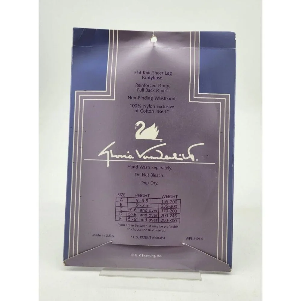 Gloria Vanderbilt Daysheer Reinforced Toe Sheer Leg Pantyhose Off White Size B‎